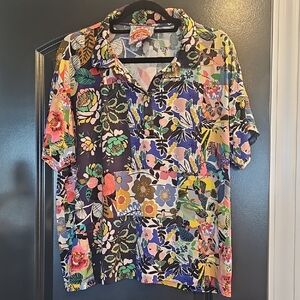 Johnny Was Patchwork Floral Polo